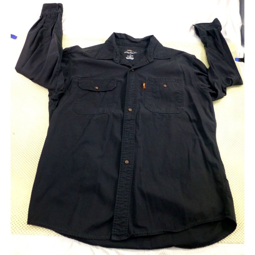 Bob Timberlake Black Button-Up Shirt M Long Sleeve Two Chest Pockets 100% Cotton